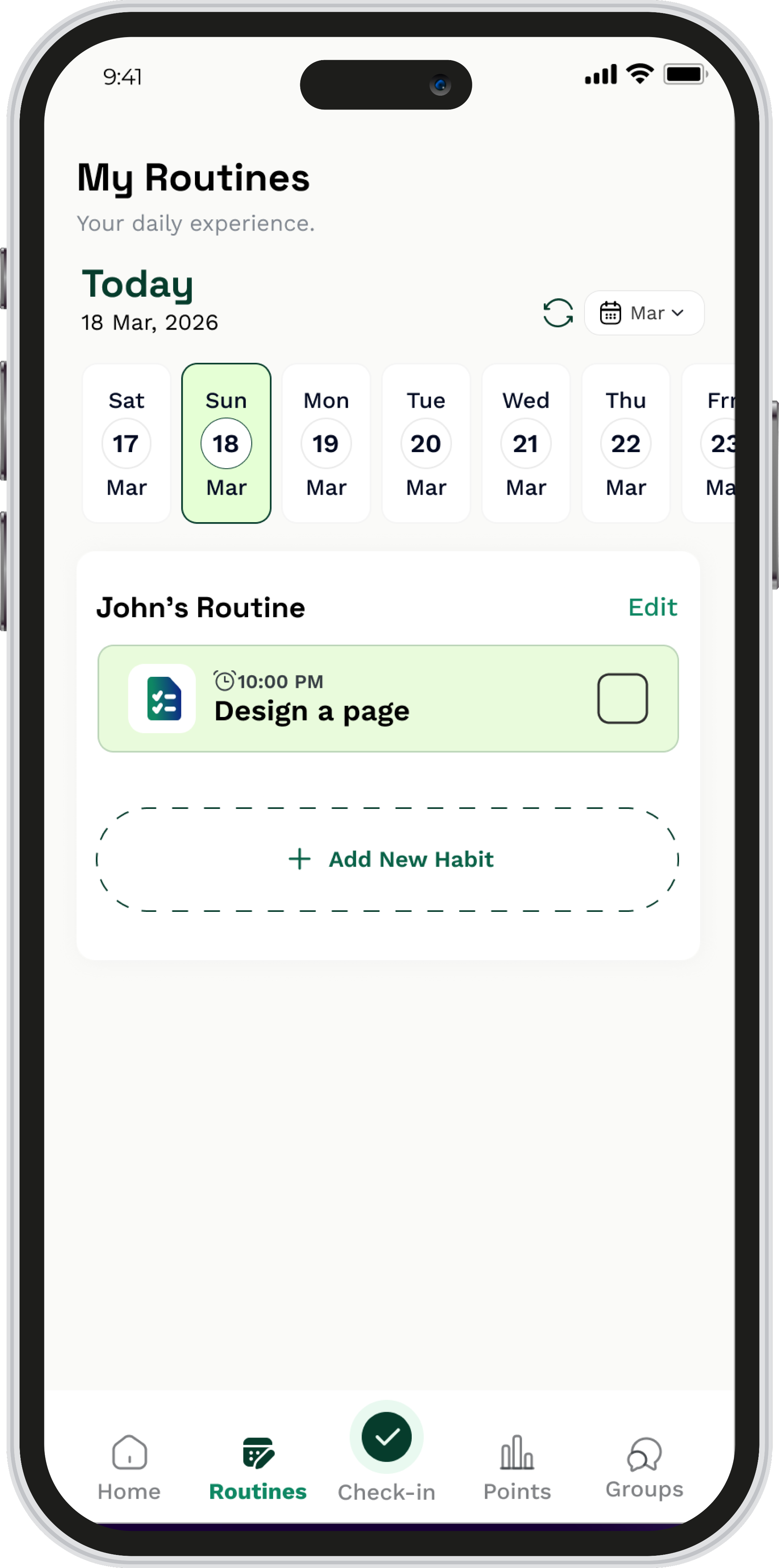Add your habits