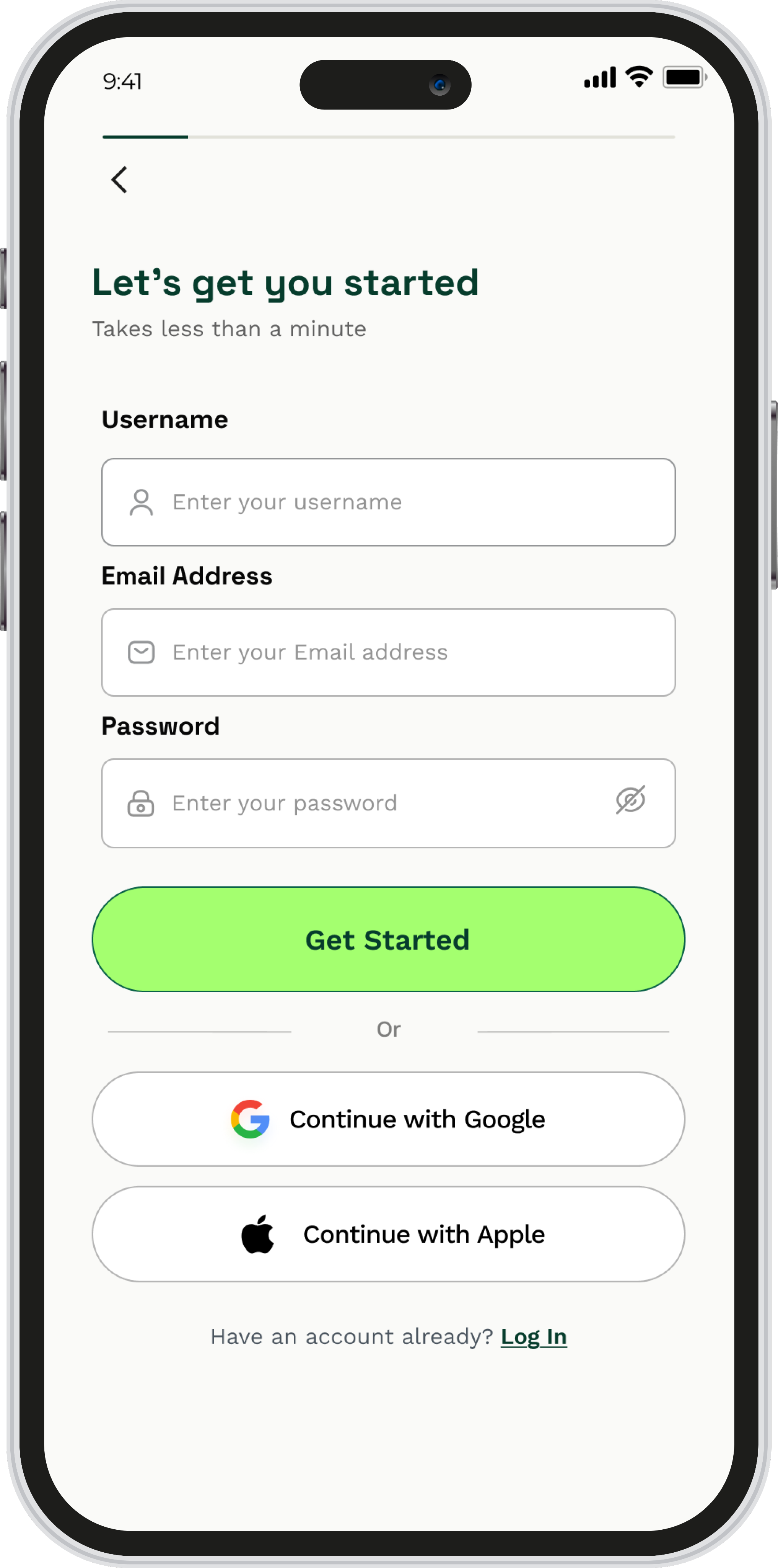 Create your account